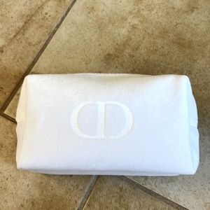 Beautiful white velvety texture, Dior makeup bag. NWOT